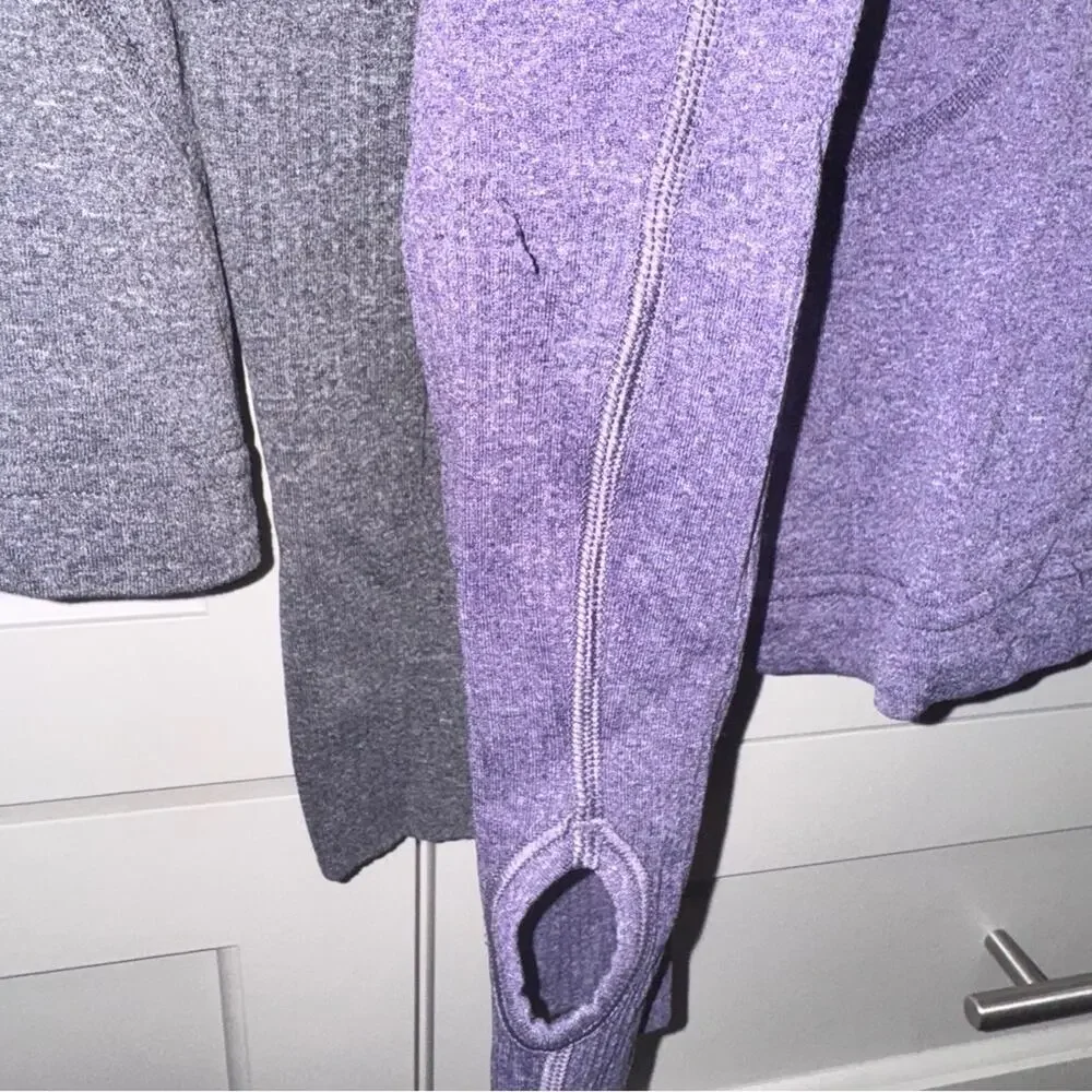 2 Lululemon Run: Swiftly Tech 1/2 Zips Concord Grape and Grey 6